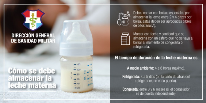 Como se debe almacenar la leche materna