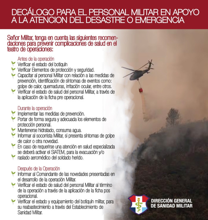 Decalogo personal Militar en emergencias