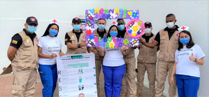 En Palmira, el personal de Sanidad Ejército realizó una jornada simbólica de vacunación por el buen 