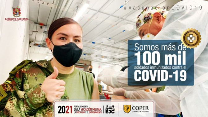  Sanidad Ejército alcanzó la aplicación de 100 mil dosis contra el COVID-19