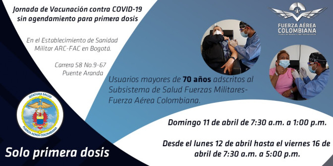 Jornada  de vacunación usuarios mayores de 70 años