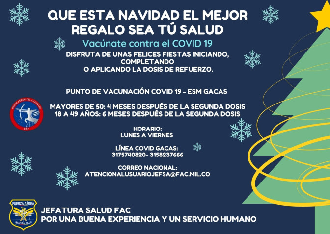 Que esta navidad el mejor regalo sea tú salud, jornadas de vacunación GACAS 